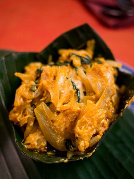 Amok - Catfish Steamed in Fragant Coconut-Based Curry. Very Popular Khmer Dish. OLYMPUS DIGITAL CAMERA